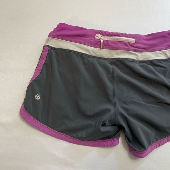 Lululemon 4 Groovy Run Short Violaceous Purple Coal Gray Iris Pink EUC! Rare! - Picture 6 of 8